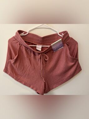 stars above Dusty Rose Ribbed Waist Lounge Shorts